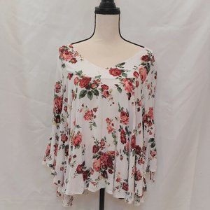 Entro L Off The Shoulder Floral Peasant Top